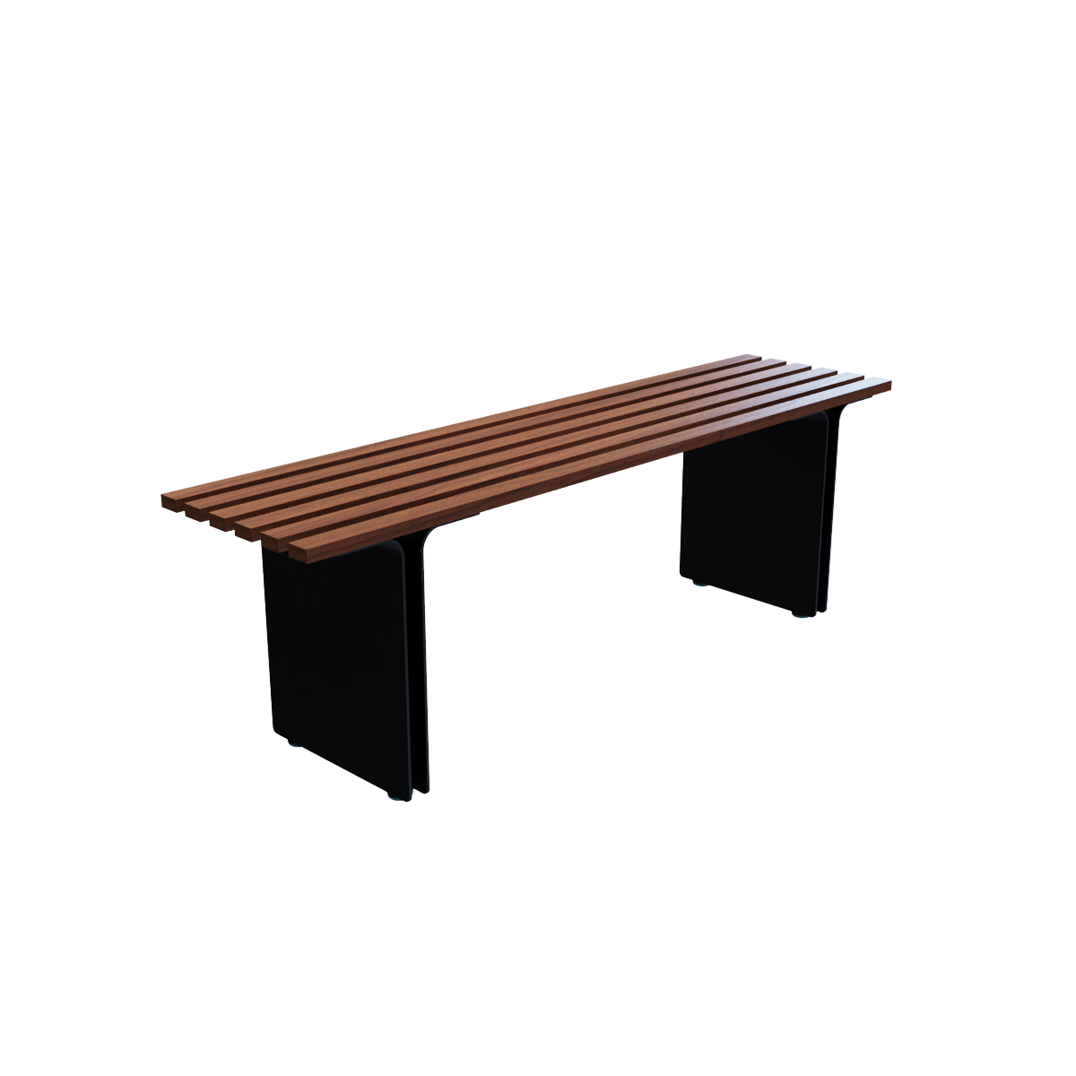 Romi bench with wood-like finish